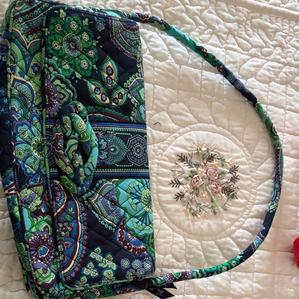 Vera Bradley Blue and Green Patterned Shoulder Bag